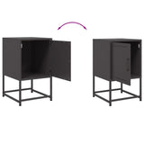 ZNTS Bedside Cabinet Black 36x39x60.5 cm Steel 846446