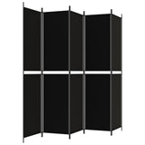 5-Panel Room Divider Black 250x220 cm Fabric 350253