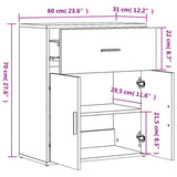 Sideboard Concrete Grey 60x31x70 cm Engineered Wood 840467