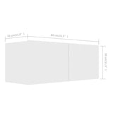 4 Piece TV Cabinet Set White Engineered Wood 3078674