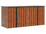 Garden Storage Box Brown 214 x 82 x 132 cm Steel 42011286