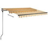 Manual Retractable Awning with LED 300x250 cm Yellow and White 3069703
