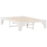 Bed Frame White 150 x 200 cm Solid Pine Wood 872984