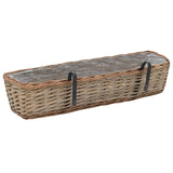 ZNTS Balcony Planter 2 pcs Wicker with PE Lining 80 cm 287642