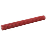 ZNTS Chicken Wire Fence Steel with PVC Coating 10x1.5 m Red 143673