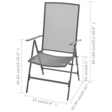 Reclining Chair Set of 2 Anthracite E-coated, powder-coated steel 42716