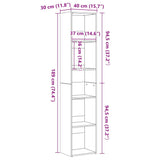 Book Cabinet Black Oak 40x30x189 cm Engineered Wood 862469