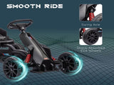 Kids Pedal Go Kart, with Adjustable Seat, EVA Wheels, Seat, Handbrake - Black T3398P348367