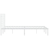 Metal Bed Frame without Mattress with Headboard White 120x200cm 352366