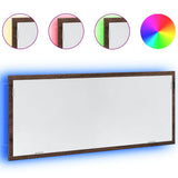 LED Bathroom Mirror Brown Oak 100x8.5x37 cm Engineered Wood 856274