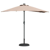 Garden Parasol Taupe 294 x 150 x 223 cm Polyester and Steel 42003262