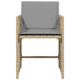 Garden Chairs with Cushions 4 pcs Mix Beige Poly Rattan 365040