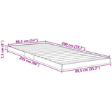 Floor Bed Frame Black Oak 90 x 200 cm Engineered Wood 893541