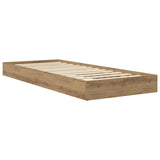 Floor Bed Frame Artisan Oak 80 x 200 cm Engineered Wood 8009082