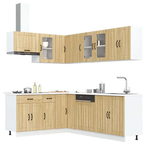 ZNTS 11 Piece Kitchen Cabinet Set Lucca Sonoma Oak Engineered Wood 3314894