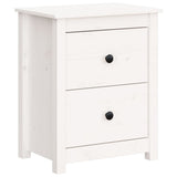 ZNTS Bedside Cabinets 2 pcs White 50x35x61.5 cm Solid Wood Pine 813682