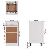 Drawer Bottom Cabinet Lyon White 40x46x81.5 cm Engineered Wood 801212