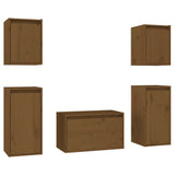 TV Cabinets 5 pcs Honey Brown Solid Wood Pine 3100272