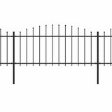 Garden Fence with Spear Top Steel 1070x75 cm Black 277708