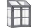 Wooden Cold Frame Polycarbonate Greenhouse with Openable Top Cover and Double Door, Grow House for T3398P314744