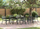 Garden Dining Set 7 pcs Anthracite Powder-Coated Steel 3379308