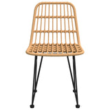 Garden Chair Set of 2 Black Steel, polyethylene with a rattan look 319428