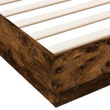 Bed Frame with LED without Mattress Smoked Oak 200x200 cm 3209769