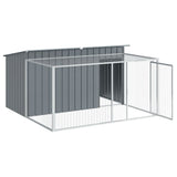 Dog House with Run Anthracite 197x194x110 cm Galvanised Steel 3214224