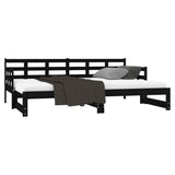 Pull-out Day Bed without Mattress Black 2x cm 820386