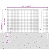 Fence with Posts Green 1.6 x 10 m Steel 3335971