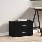 Cabinet with 2 Drawers Black Oak 60x31x40 cm Engineered Wood 858823