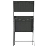 Folding Outdoor Chairs 2 pcs Black Steel and Textilene 318766