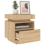 ZNTS Bedside Cabinet with LED Lights Sonoma Oak 40x39x48.5 cm 836788