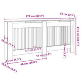 Radiator Cover 2 pcs Black 172 x 19 x 81.5cm Engineered Wood 3403235