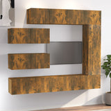 7 Piece TV Cabinet Set Smoked Oak Engineered Wood 3114563