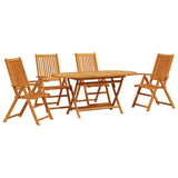 Garden Dining Set Folding 5 pcs Brown Solid Acacia Wood 3375726
