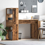Desk with Shelf Old Wood 113 x 54 x 120 cm Engineered Wood 869280