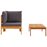 ZNTS 2 Piece Garden Sofa Set with Cushions Solid Wood Acacia 367632