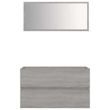 2 Piece Bathroom Furniture Set Grey Sonoma Engineered Wood 815739