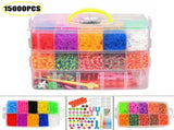 15000Pcs Kit Box Rubber Loom Bands Children Mult-color Make Woven Bracelet 43248119