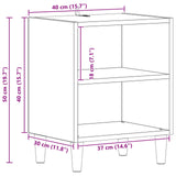 Bed Cabinet 2 pcs Black Oak 40 x 30 x 50 cm Engineered Wood 8003723
