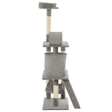 Cat Tree with Sisal Scratching Posts 140 cm Grey 170583