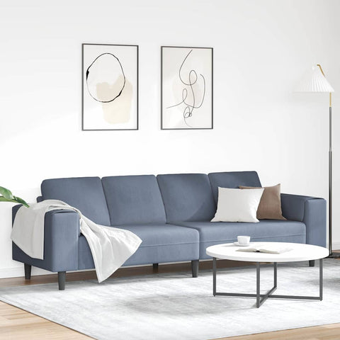 Fabric Sofa with Cushion Blue 208 cm Corduroy fabric 3335103