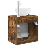 Wall-Mounted Sink Vanity Smoked Oak 49.5 x 35 x 63 cm 890387