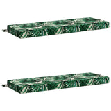 2-Piece Bench Cushions SOEST 2 pcs 100% Polyester Leaf Pattern 949765