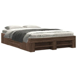 ZNTS Bed Frame without Mattress Brown Oak 120x190 cm Small Double Engineered Wood 3295519