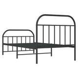 Bed Frame Black Steel Single Bed Frame Rectangular 353648