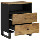 ZNTS Bedside Cabinet 50x33x62 cm Solid Wood Mango&Engineered Wood 350667