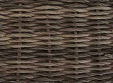 Garden Table Grey and Black 55 x 55 x 37 cm PE Rattan and Glass 42035134