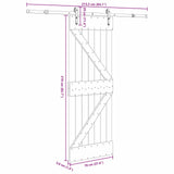 Sliding Door NARVIK Natural and Black 70 x 210 cm 3445245